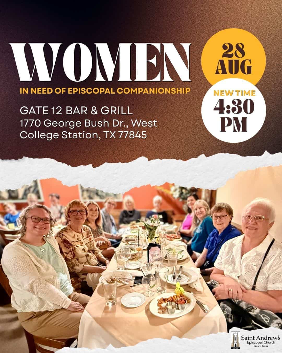 Women gathering at Saint Andrew's Episcopal Church event on August 28.